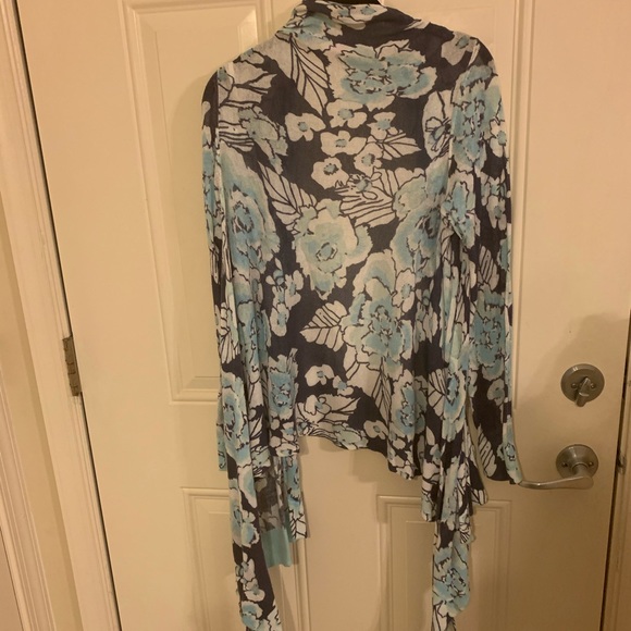 EUC Blue Floral Lilly Pulitzer Babs Cardigan Small - Picture 2 of 6
